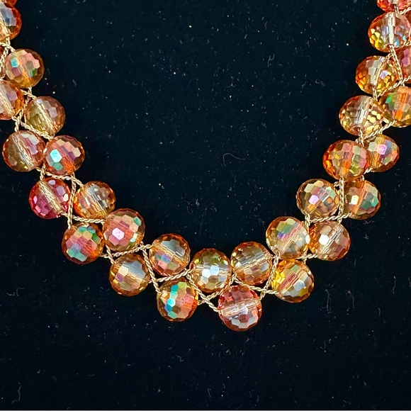 KENNETH COLE New York Beaded Aurora Borealis Woven Triple Strand Necklace - Picture 3 of 7